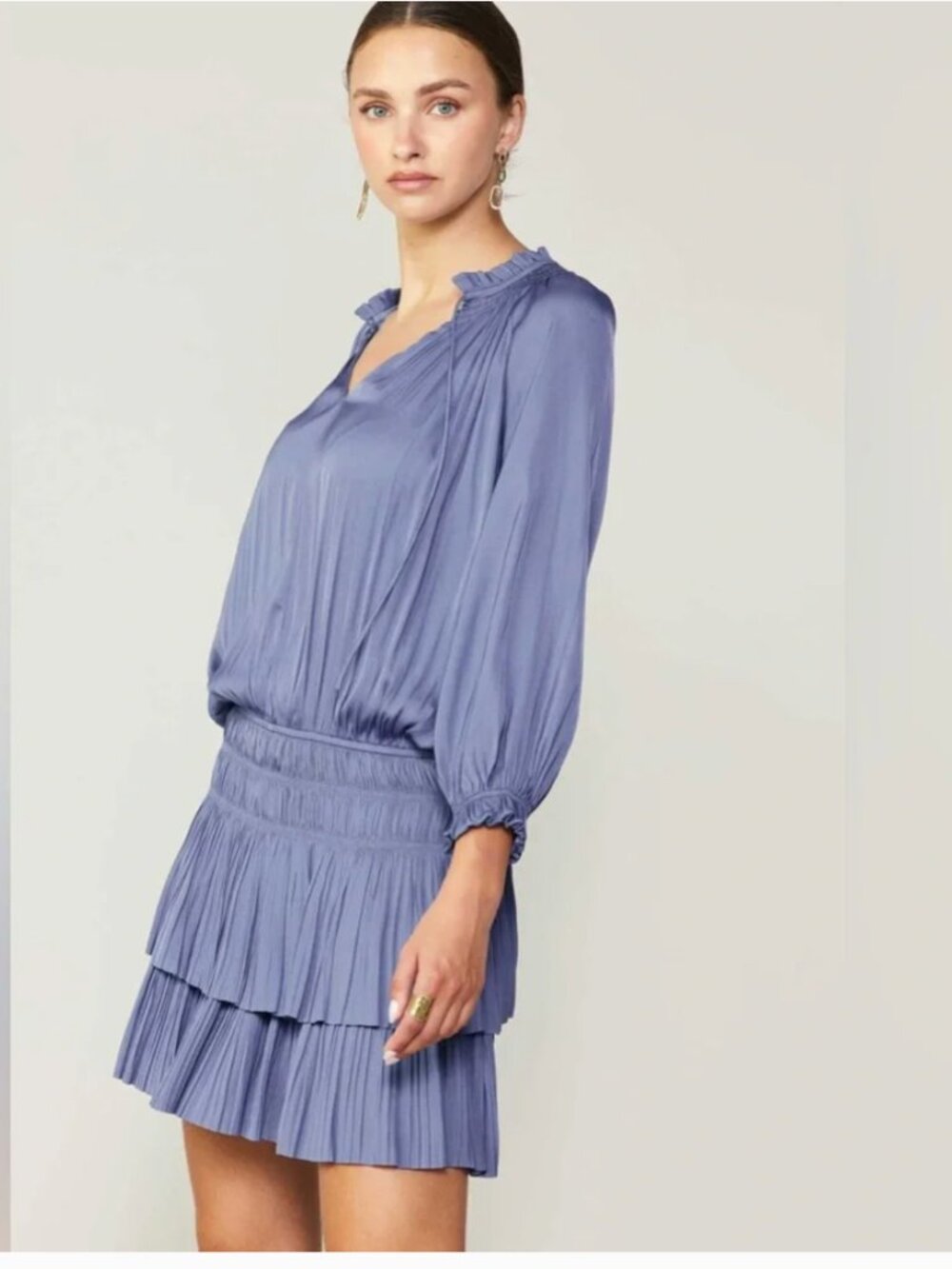 Anthropologie Current Air Cecile Smocked Mini Dress